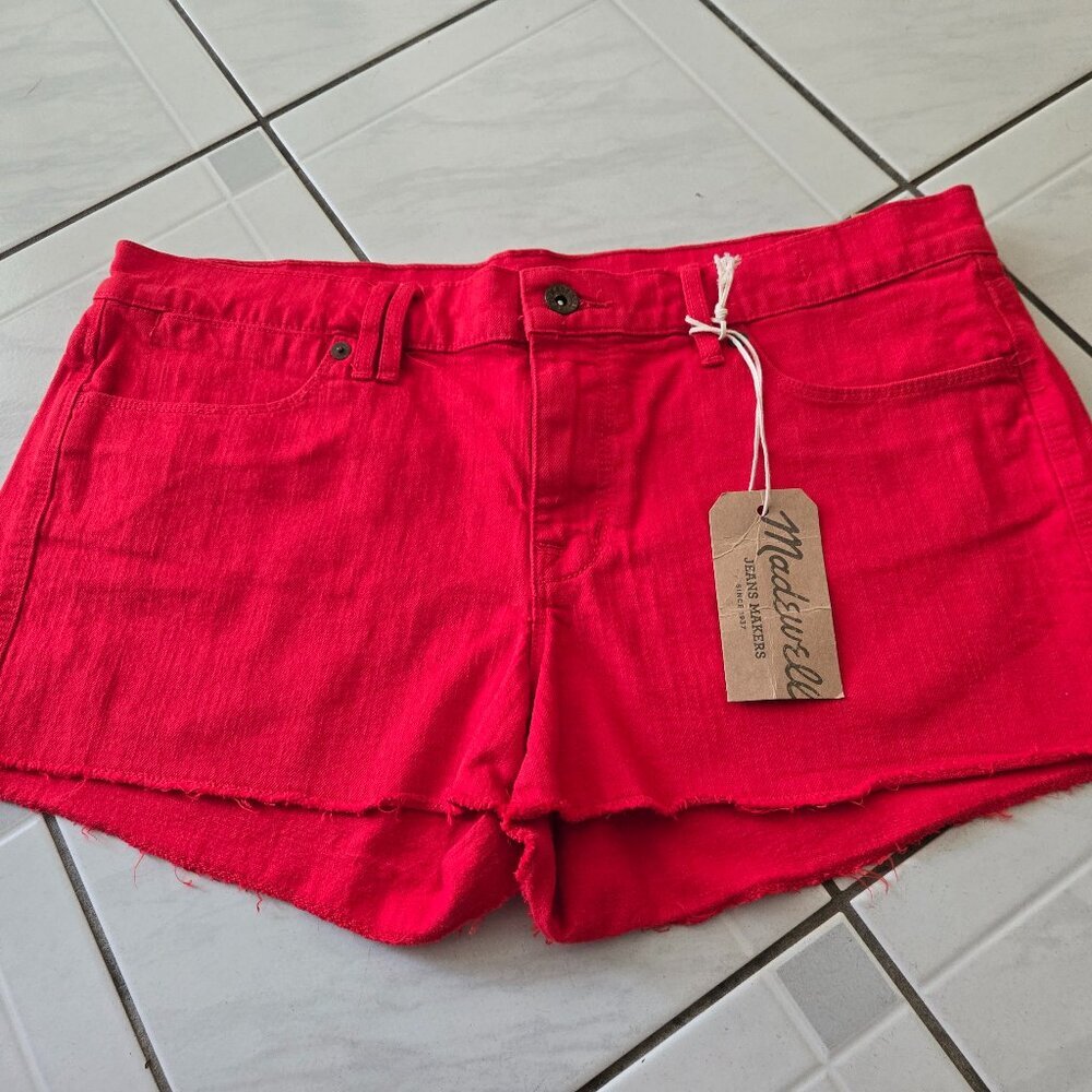 Madewell Red Jean Shorts